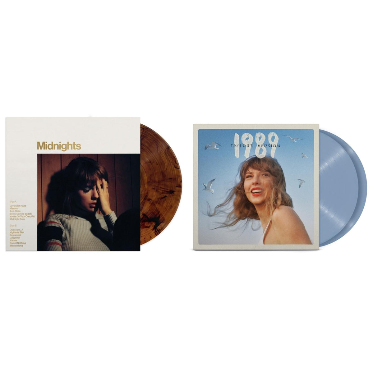 Midnights (X) (Mahogany Color LP Vinyl) & 1989 (Taylor's Version) (2LP/Crystal Skies Blue Vinyl)