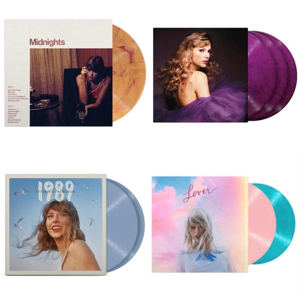 Midnights (X) (Blood Moon LP Vinyl) & Speak Now (Taylor's Version) (Orchid Marbled Vinyl/3LP) & 1989 (Taylor's Version) (2LP/Crystal Skies Blue Vinyl) & Lover