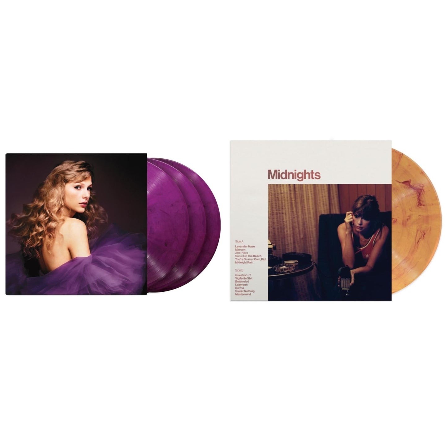 This is a 2 LP Vinyl SKU bundle.
1.This LP Vinyl is brand new.Format: LP VinylMusic Style: CountryThis item's title is: Speak Now (Taylor's Version) (Orchid Marbled Vinyl/3LP)Artist: Taylor SwiftLabel: TAYLOR SWIFT/REPUBLIC RECORDSBarcode: 602448438034Release Date: 7/7/2023
2.