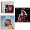 Midnights (X) (Moonstone Blue CD) & 1989 (Taylor's Version) & Speak Now World Tour Live (CD/DVD)