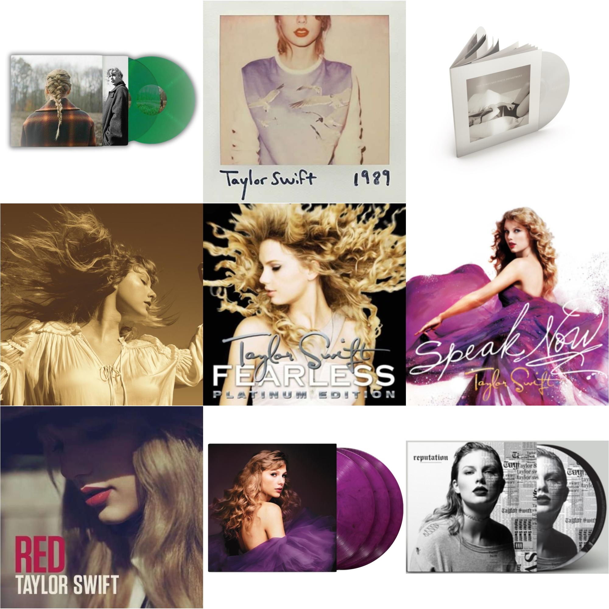 This is a 9 LP Vinyl SKU bundle.
1.This LP Vinyl is brand new.Format: LP VinylMusic Style: Alternative RockThis item's title is: Evermore (Green Vinyl/2LP)Artist: Taylor SwiftLabel: Republic RecordsBarcode: 602435651279Release Date: 5/28/2021
2.This LP Vinyl is brand new.
