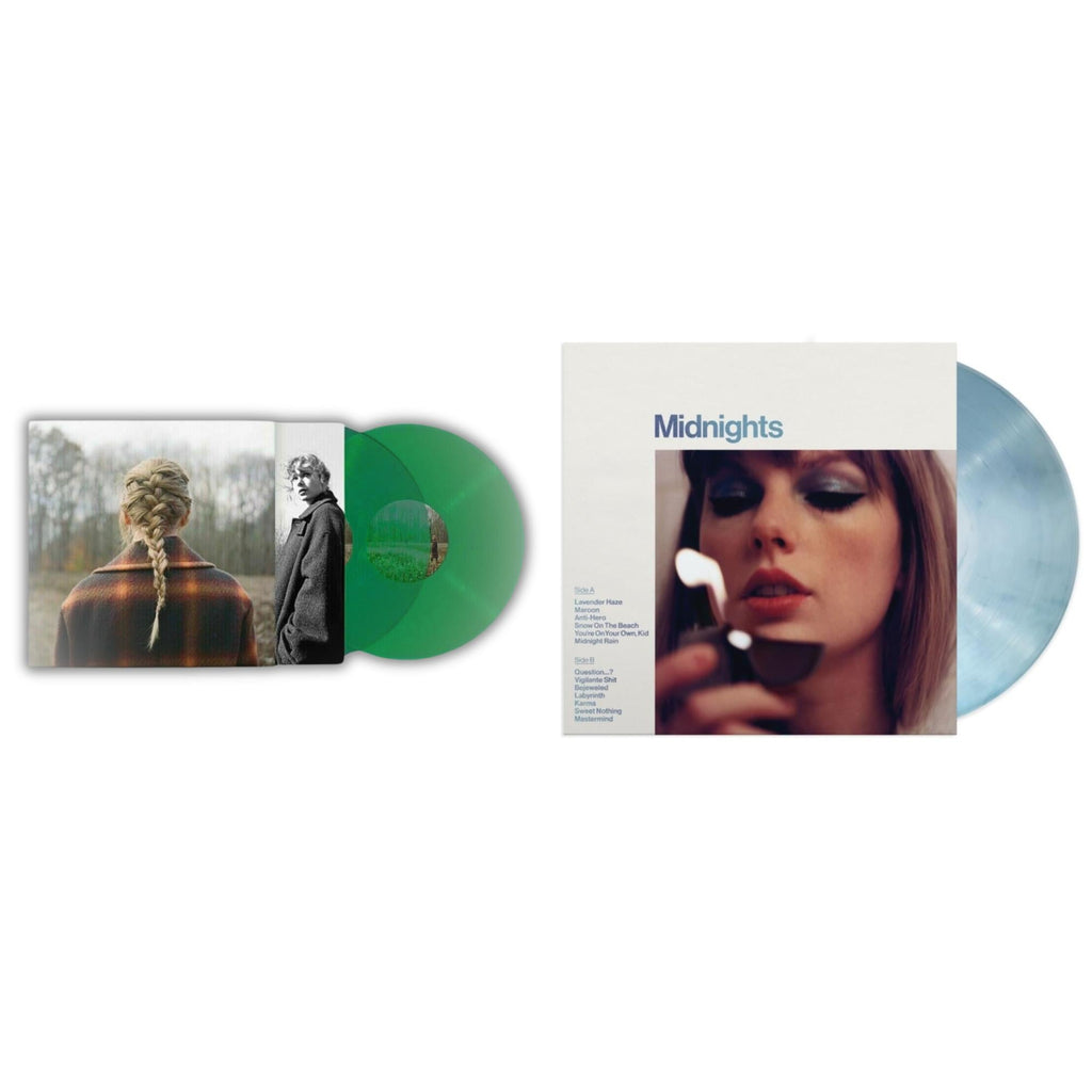 Evermore (Green Vinyl/2LP) & Midnights (X) (Moonstone Blue LP Vinyl)