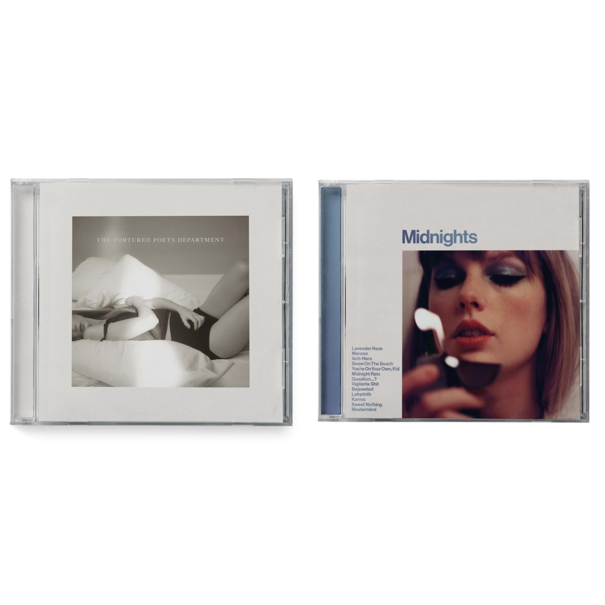 Midnights (X) (Moonstone Blue CD) & Tortured Poets Department (X) (Manuscript- Bonus Track)