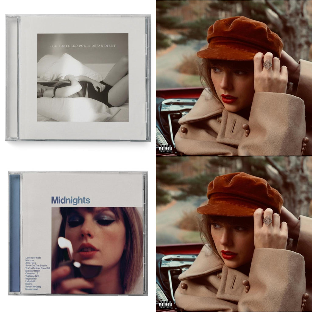 Red (Taylor's Version) (X) (2CD) & Red (Taylor's Version) (Edited) (2CD) & Midnights (X) (Moonstone Blue CD) & Tortured Poets Department (X) (Manuscript- Bonus Track)