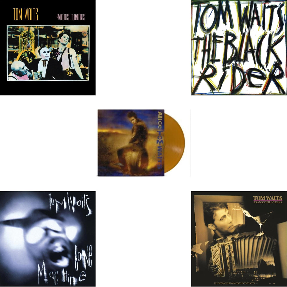 This is a 5 LP Vinyl SKU bundle.
1.This LP Vinyl is brand new.Format: LP VinylMusic Style: Alternative RockThis item's title is: Swordfishtrombones (Remaster)Artist: Tom WaitsLabel: ISLANDBarcode: 602448898425Release Date: 9/22/2023
2.This LP Vinyl is brand new.
