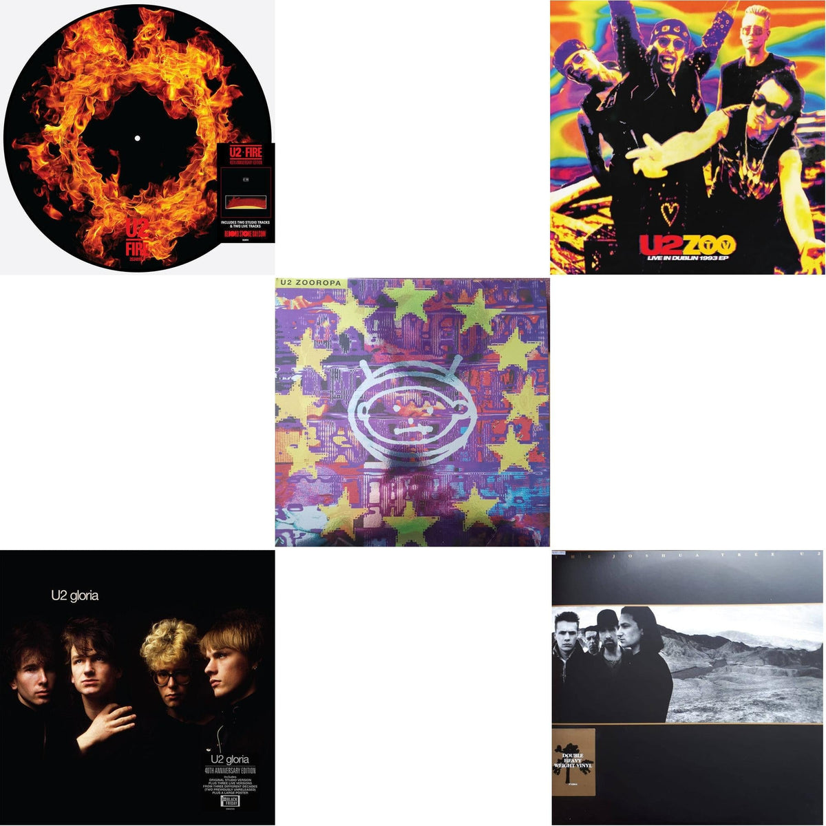 Fire (40Th Anniversary Edition/Picture Disc) & Gloria (40Th Anniversary/180G/Transparent Yellow LP Vinyl) & Zooropa (Transparent Yellow/2LP) & Zoo Tv: Live In Dublin 1993 (Ep) & Joshua Tree