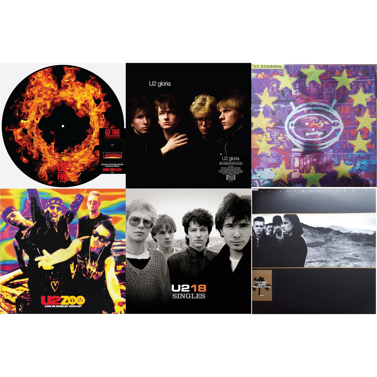 Fire (40Th Anniversary Edition/Picture Disc) & Gloria (40Th Anniversary/180G/Transparent Yellow LP Vinyl) & Zooropa (Transparent Yellow/2LP) & Zoo Tv: Live In Dublin 1993 (Ep) & U218 Singles & Joshua Tree