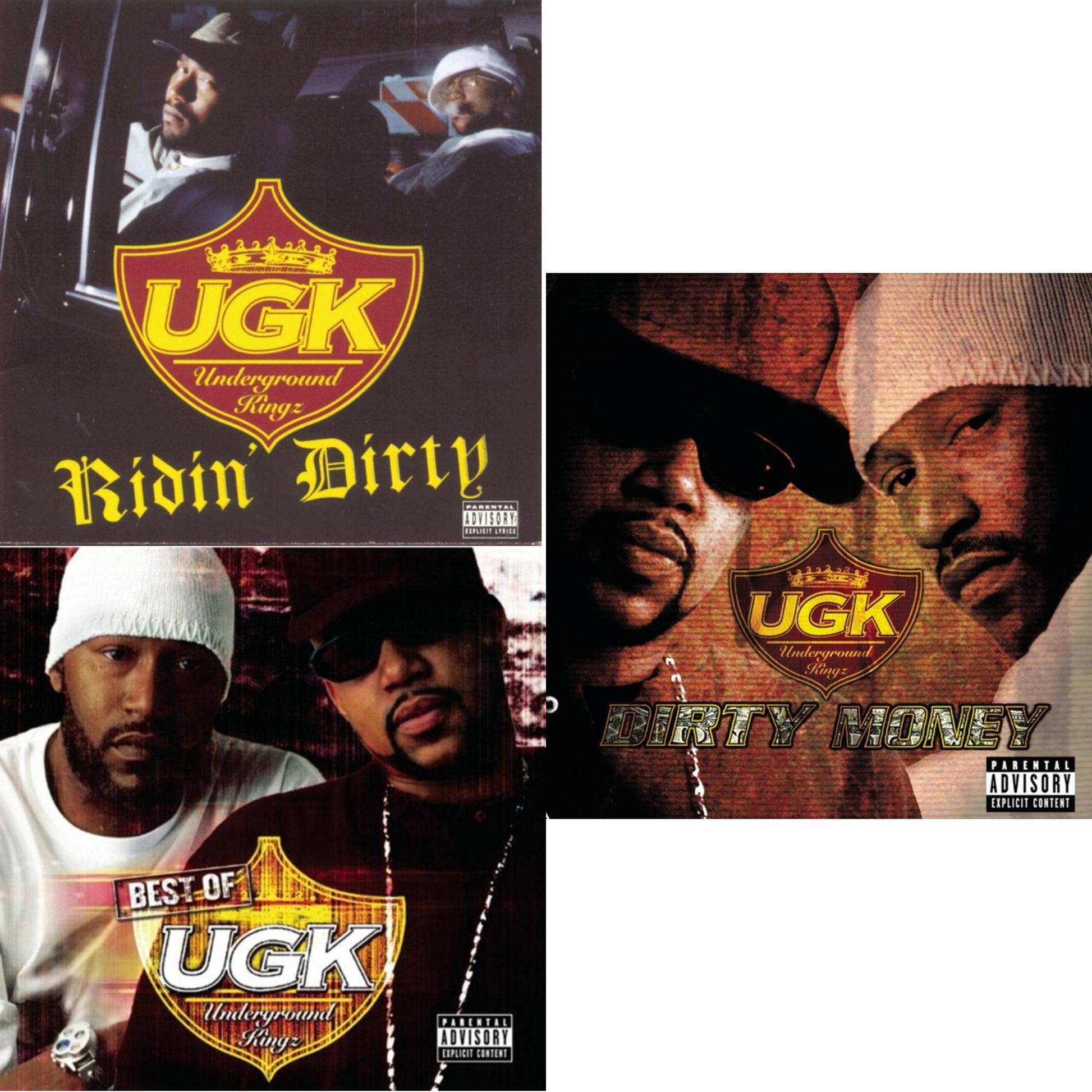 This is a 3 CD SKU bundle.
1.This CD is brand new.Format: CDMusic Style: GangstaThis item's title is: Ridin DirtyArtist: U.G.K. (Underground Kingz)Label: LEGACYBarcode: 012414158628Release Date: 7/30/1996
2.This CD is brand new.