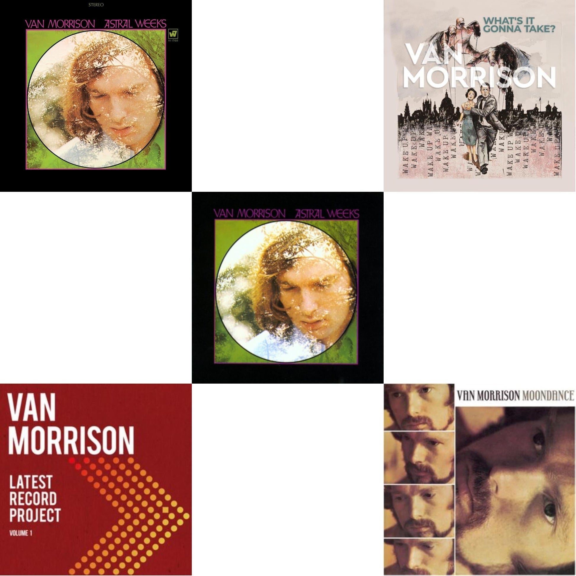 This is a 5 LP Vinyl SKU bundle.
1.This LP Vinyl is brand new.Format: LP VinylMusic Style: Classic RockThis item's title is: Astral Weeks (Olive LP Vinyl) (Rocktober)Artist: Van MorrisonLabel: Warner RecordsBarcode: 081227827304Release Date: 10/6/2023
2.This LP Vinyl is brand new.