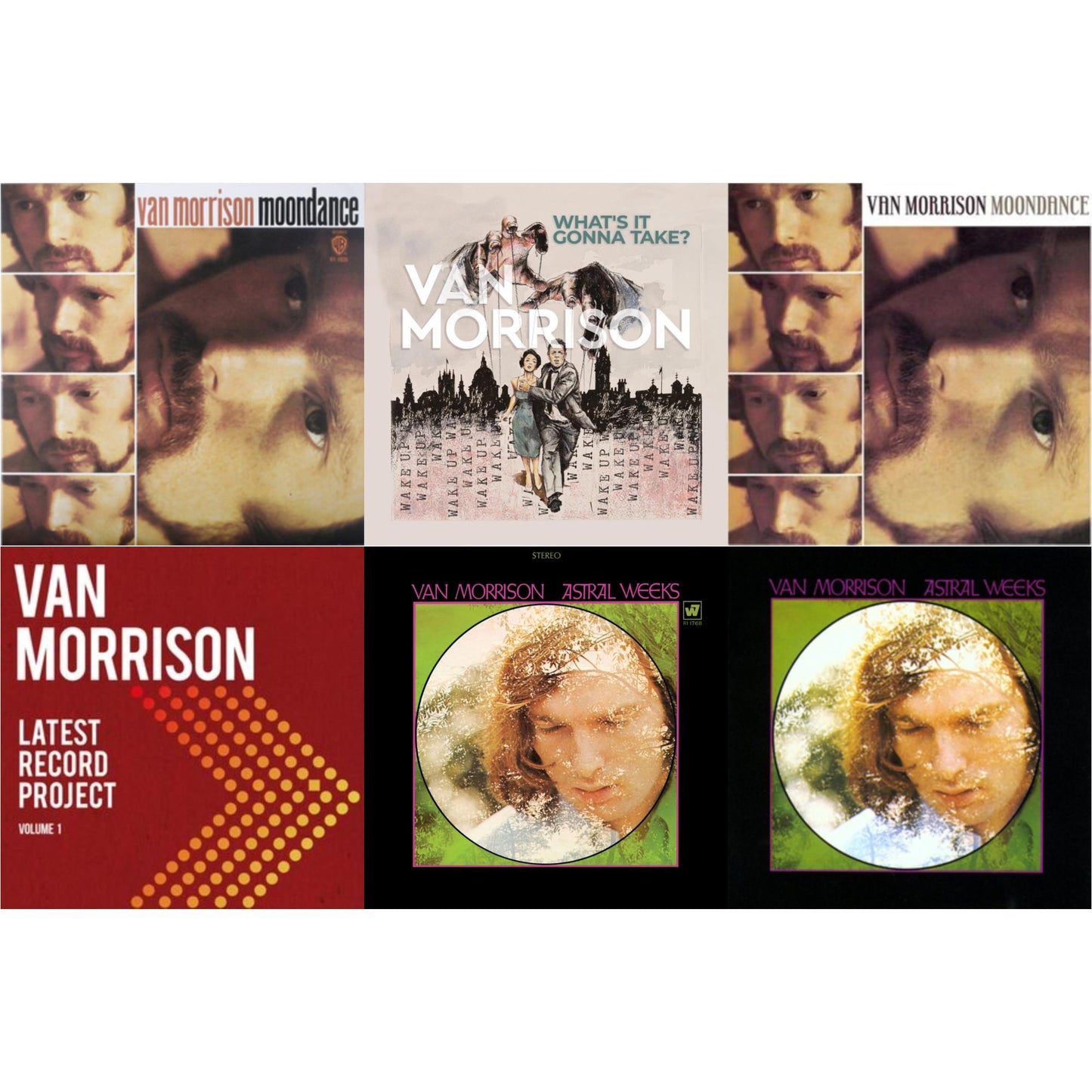 This is a 6 LP Vinyl SKU bundle.
1.This LP Vinyl is brand new.Format: LP VinylMusic Style: Rhythm & BluesThis item's title is: MoondanceArtist: Van MorrisonLabel: RHINO/WARNER BROS.Barcode: 081227990701Release Date: 12/30/2008
2.This LP Vinyl is brand new.