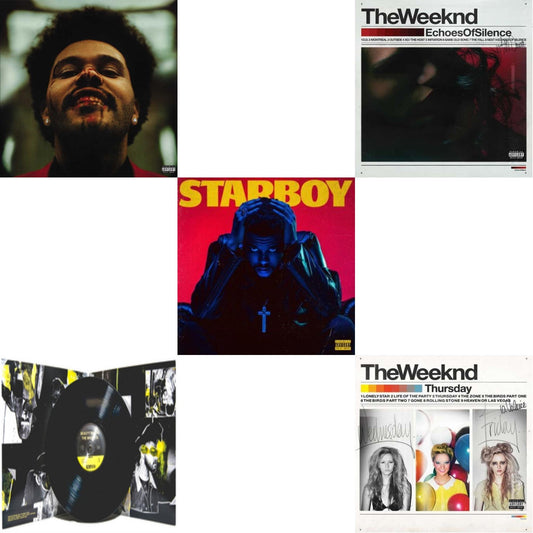 This is a 5 LP Vinyl SKU bundle.
1.This LP Vinyl is brand new.Format: LP VinylMusic Style: Contemporary R&BThis item's title is: After Hours (X) (2LP)Artist: WeekndLabel: XO RECORDSBarcode: 602508818400Release Date: 9/25/2020
2.This LP Vinyl is brand new.