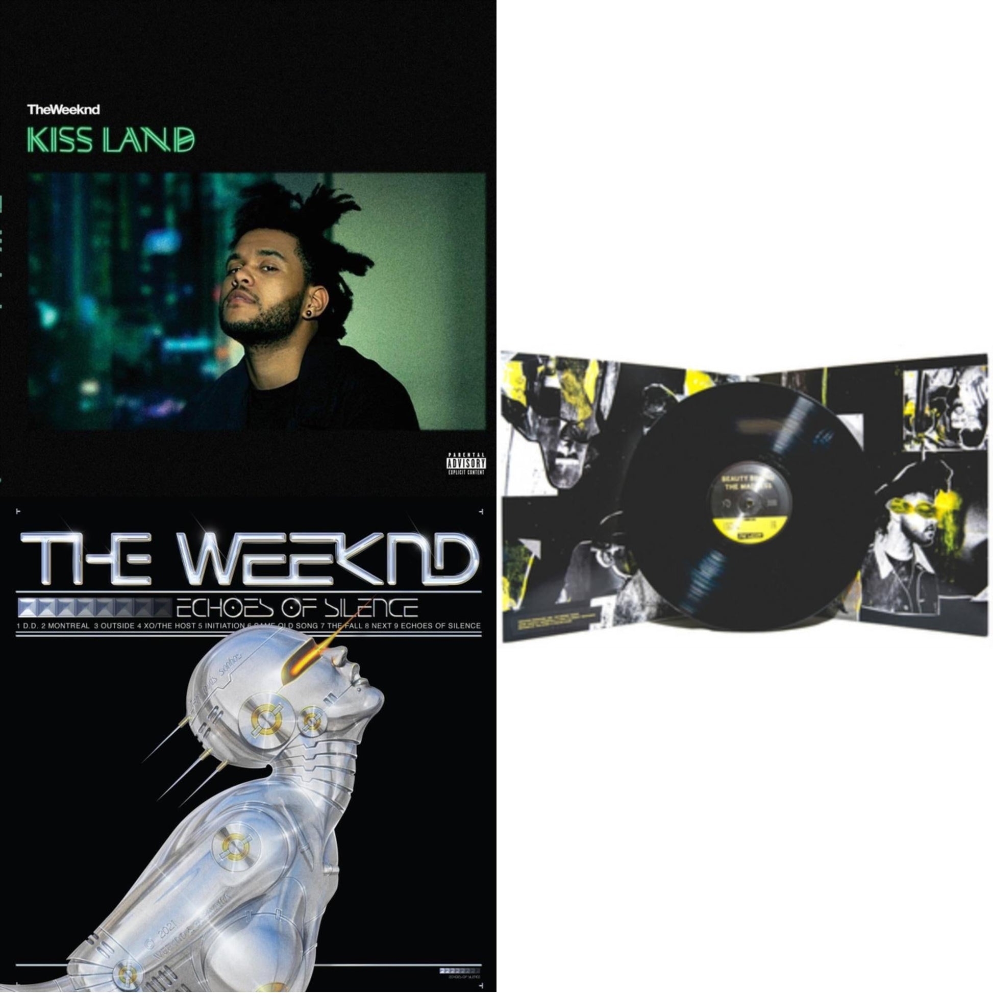 This is a 3 LP Vinyl SKU bundle.
1.This LP Vinyl is brand new.Format: LP VinylMusic Style: Contemporary R&BThis item's title is: Kiss Land (2 LP/Seaglass Vinyl)Artist: WeekndLabel: REPUBLICBarcode: 602567812906Release Date: 9/14/2018
2.This LP Vinyl is brand new.