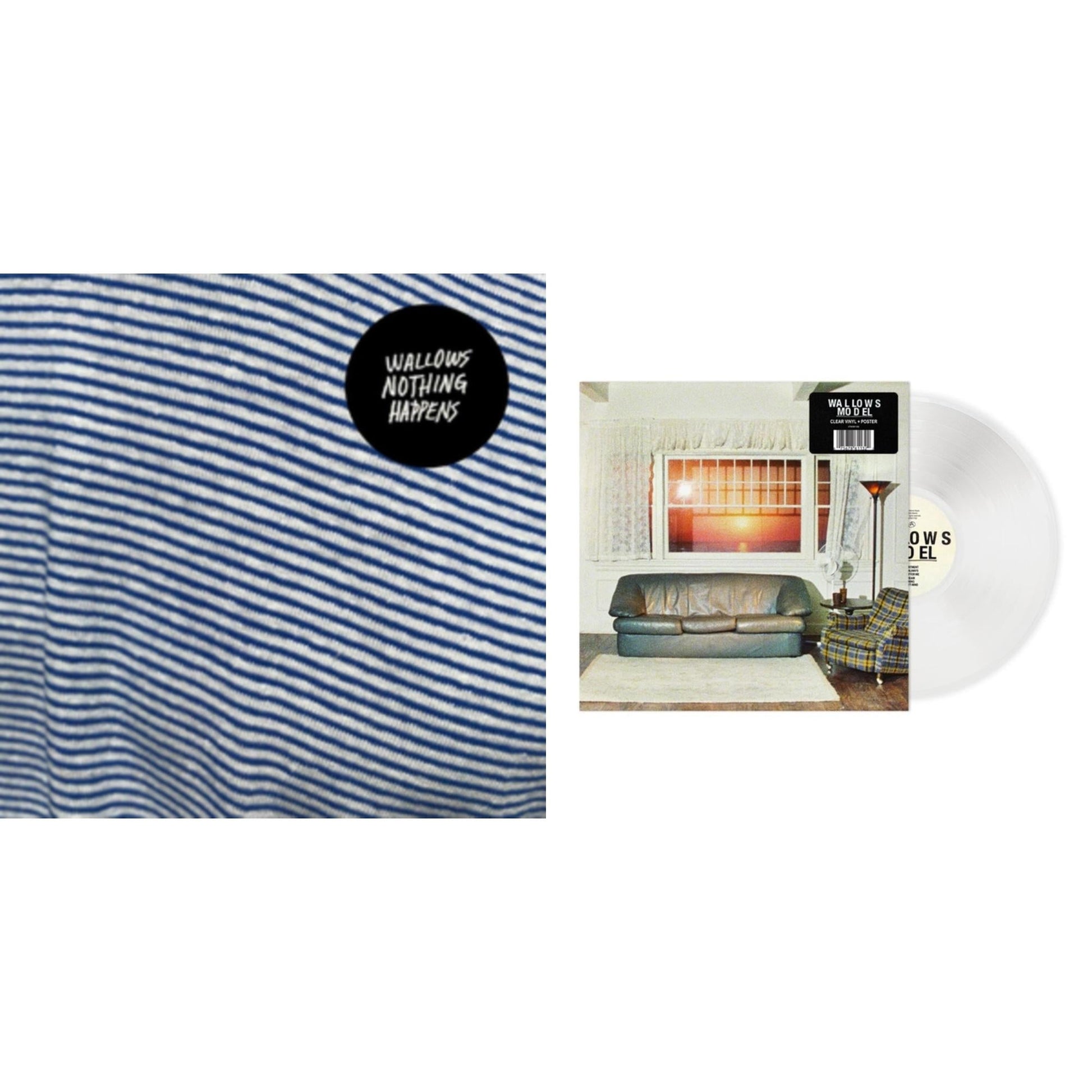 This is a 2 LP Vinyl SKU bundle.
1.This LP Vinyl is brand new.Format: LP VinylMusic Style: Indie RockThis item's title is: Nothing Happens (LP/Dl Code)Artist: WallowsLabel: ATLANTICBarcode: 075678653988Release Date: 3/22/2019
2.This LP Vinyl is brand new.