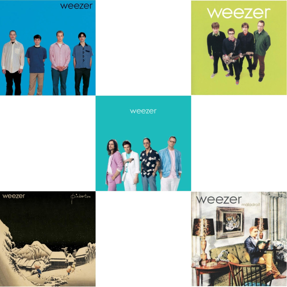 Weezer: Teal Album & Weezer (Blue Album) & Pinkerton & Weezer (Green Album) & Maladroit