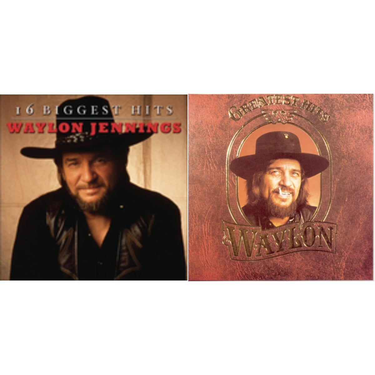 Waylon Jennings - 16 Biggest Hits & Greatest Hits - CD Bundle
