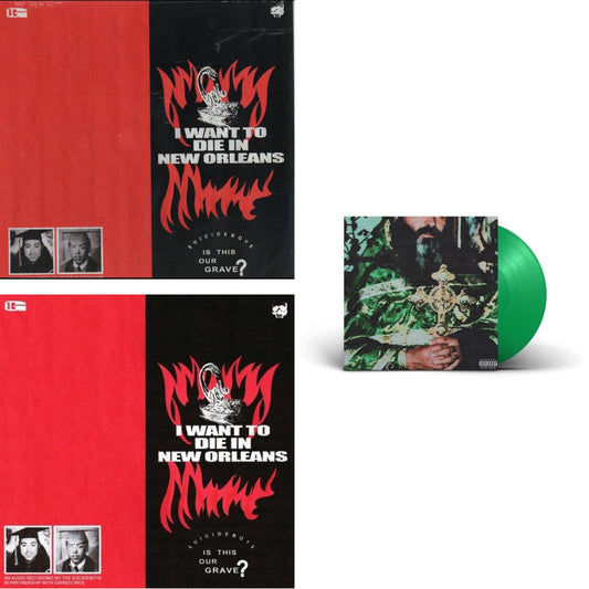 This is a 3 LP Vinyl SKU bundle.
1.This LP Vinyl is brand new.Format: LP VinylMusic Style: Cloud RapThis item's title is: Sing Me A Lullaby My Sweet Temptation (Green LP Vinyl)Artist: $Uicideboy$Label: G*59 RecordsBarcode: 196925411752Release Date: 4/28/2023
2.