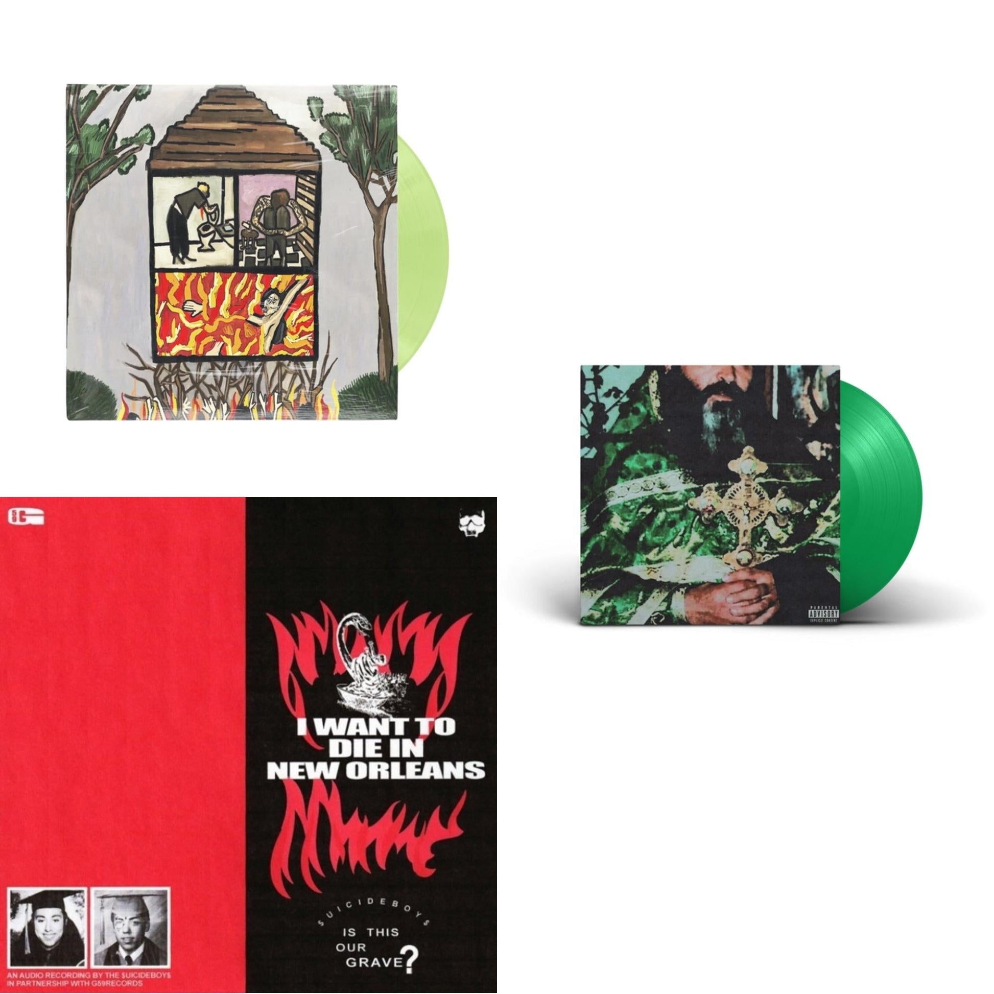 This is a 3 LP Vinyl SKU bundle.
1.This LP Vinyl is brand new.Format: LP VinylMusic Style: Cloud RapThis item's title is: Long Term Effects Of Suffering (Glow Green LP Vinyl)Artist: $Uicideboy$Label: G*59 RecordsBarcode: 196292283754Release Date: 5/13/2022
2.
