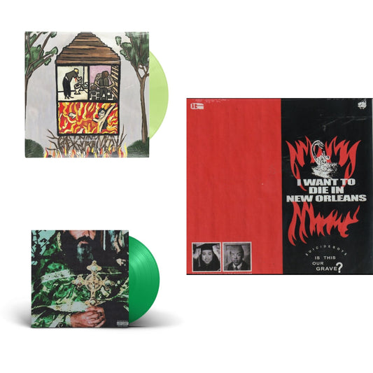 This is a 3 LP Vinyl SKU bundle.
1.This LP Vinyl is brand new.Format: LP VinylMusic Style: Cloud RapThis item's title is: Long Term Effects Of Suffering (Glow Green LP Vinyl)Artist: $Uicideboy$Label: G*59 RecordsBarcode: 196292283754Release Date: 5/13/2022
2.