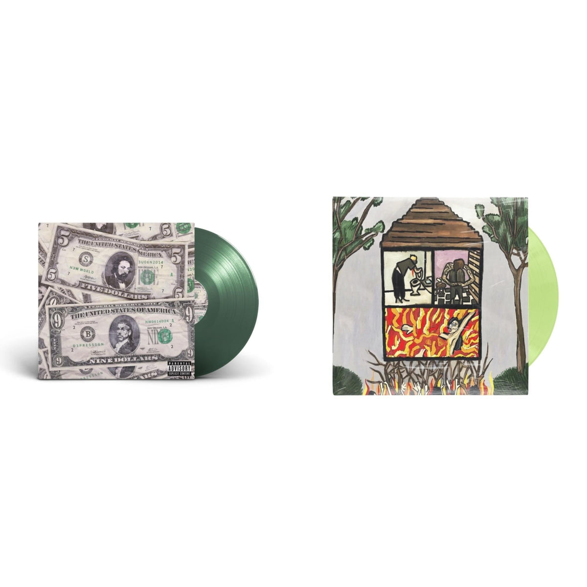 $Uicideboy$ - Long Term Effects Of Suffering (Glow Green LP Vinyl) & New World Depression (Coke Bottle LP Vinyl)