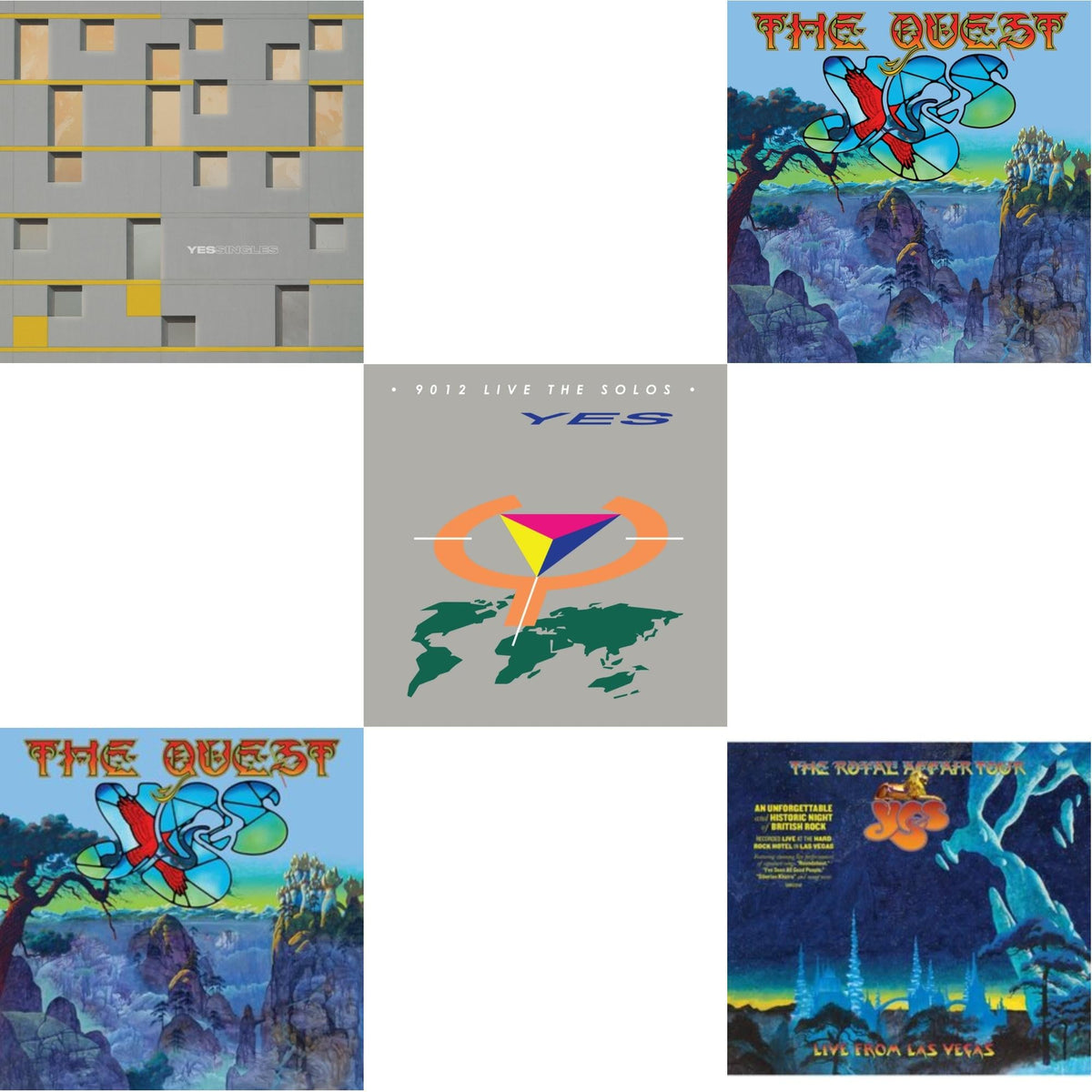 Yes - Yessingles (Yellow/Orange/Black Splatter LP Vinyl) (Rocktober) & Quest (2LP/2CD) & Quest (2LP/2CD/Sky Blue Vinyl) (I) & Royal Affair Tour (Live In Las Vegas) & 9012Live - The Solos (180G/Limited Edition)