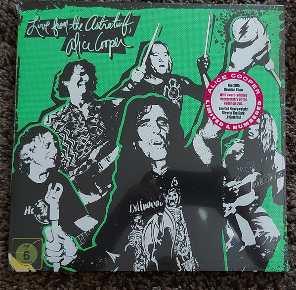Alice Cooper - Live From The Astroturf (Glow-In-The-Dark LP Vinyl/DVD) & Live From The Astroturf (Apricoot LP Vinyl/DVD) & Live From The Astroturf (Gold LP Vinyl/DVD) & Brutal Planet (2LP/45 RPM/180G/Brutal Brown Vinyl) & Alice Cooper's Greatest Hits
